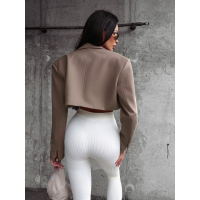SPODNIE LEGGINSY PRĄŻKOWANE CLASIC ECRU