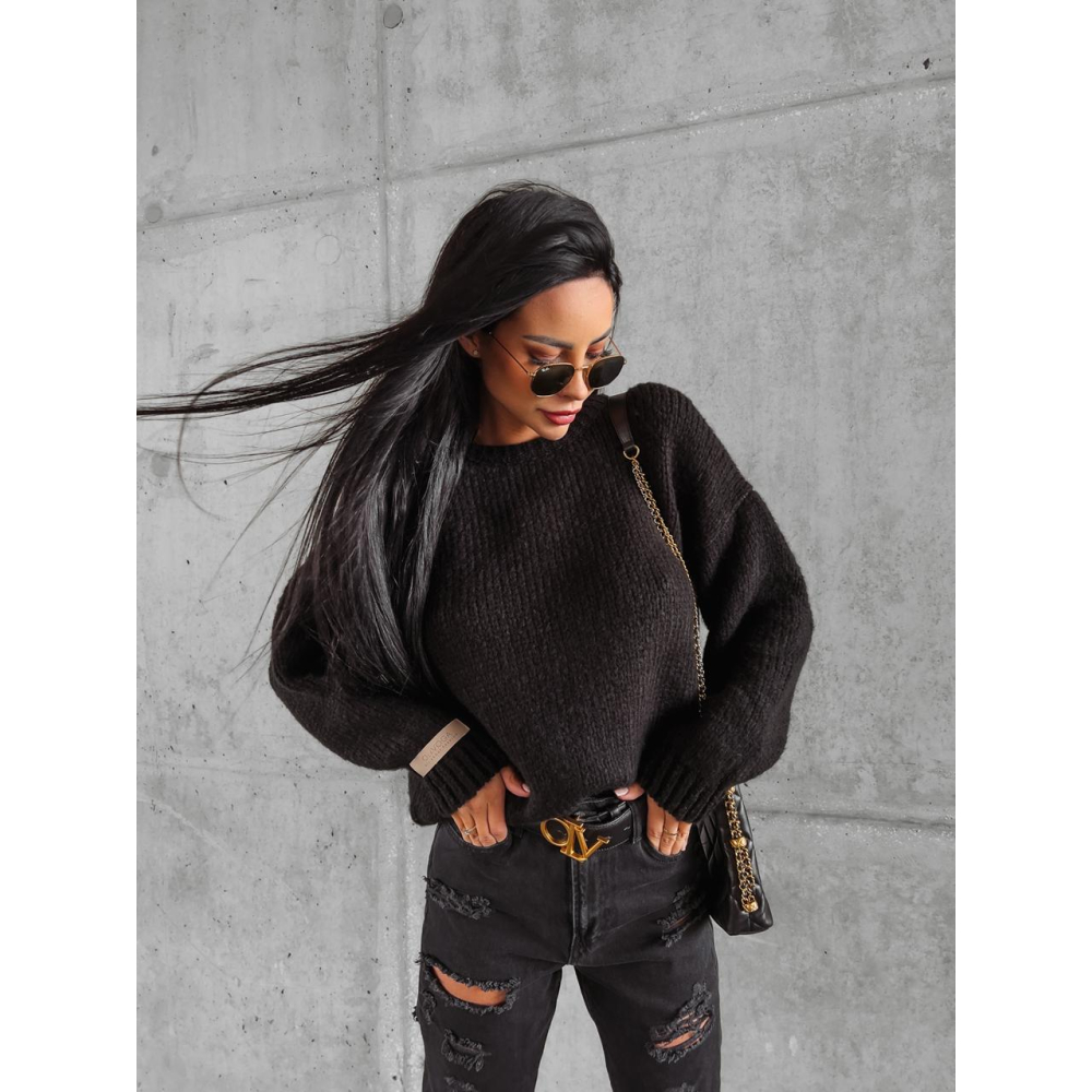 SWETER OVERSIZE CAMEL BLACK