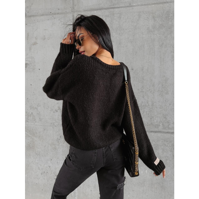 SWETER OVERSIZE CAMEL BLACK