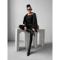 SWETER PRĄŻKOWANY LOGO OLAVOGA ART BLACK