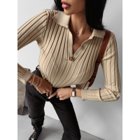 SWETER PRĄŻKOWANY OLAVOGA ANABEL BEIGE