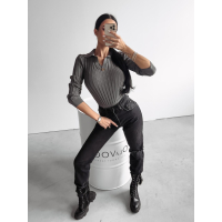 SWETER PRĄŻKOWANY OLAVOGA ANABEL DARK GRAY