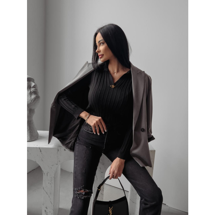 SWETER PRĄŻKOWANY OLAVOGA ANABEL BLACK