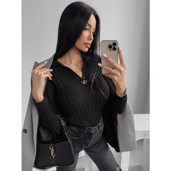 SWETER PRĄŻKOWANY OLAVOGA ANABEL BLACK
