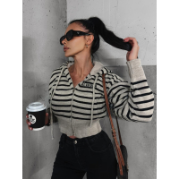 SWETER W PASY ROZPINANY NA ZAMEK HAFT OLAVOGA ZOE