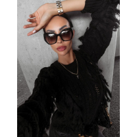 SWETER Z FRĘDZLAMI LAREN BLACK