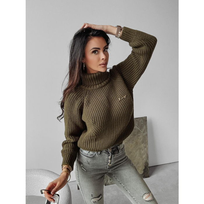 SWETER Z GOLFEM GOLD OLAVOGA MAEVE KHAKI