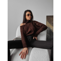 SWETER Z GOLFEM Z WYCIĘCIEM NA RAMIENIU GUZIKI OLAVOGA ASHLEY BROWN