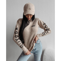SWETER Z OLAVOGA NA RĘKAWIE MILLY BEIGE
