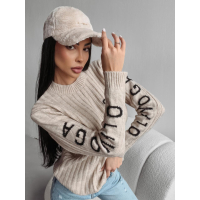 SWETER Z OLAVOGA NA RĘKAWIE MILLY BEIGE