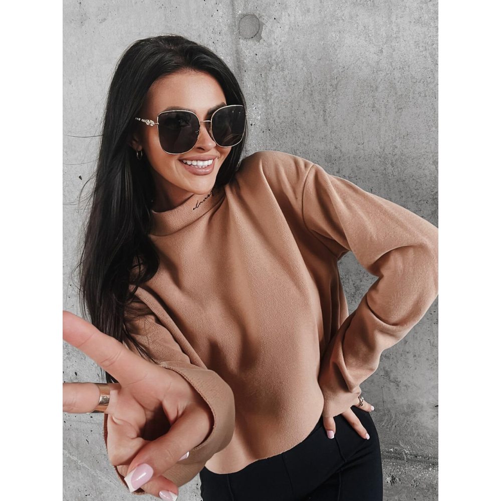 SWETER Z PÓŁGOLFEM OLAVOGA ENNA DARK BEIGE