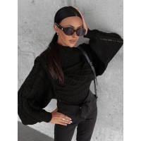 SWETER Z PÓŁGOLFEM WARKOCZ OSLO BLACK