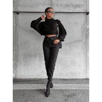SWETER Z PÓŁGOLFEM WARKOCZ OSLO BLACK