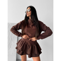 BLUZA DRESOWA BAWEŁNIANA DAMSKA HAFT OLAVOGA VOLA BROWN