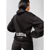 BLUZA DRESOWA BAWEŁNIANA DAMSKA OVERSIZE Z KAPTUREM OLAVOGA AROZI BLACK