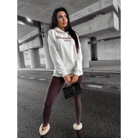 BLUZA DRESOWA DAMSKA BAWEŁNIANA HOODIE HAFT OLAVOGA HATIA ECRU
