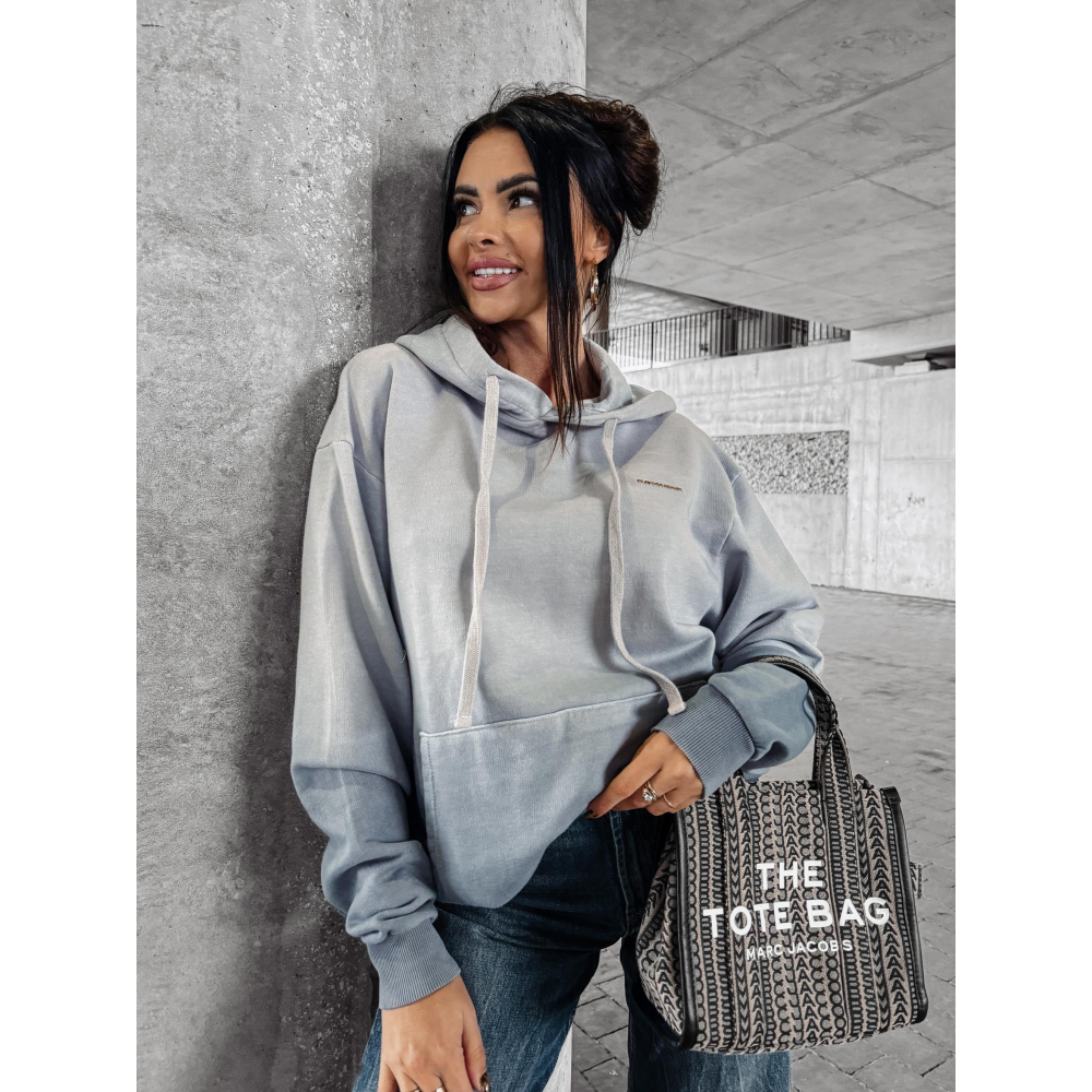 BLUZA DRESOWA DAMSKA BAWEŁNIANA HOODIE OMBRE OLAVOGA FADE GRAY