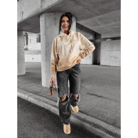 BLUZA DRESOWA DAMSKA BAWEŁNIANA HOODIE OMBRE OLAVOGA FADE BEIGIE