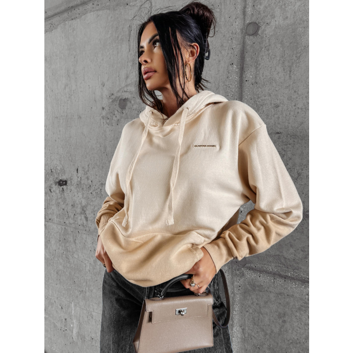 BLUZA DRESOWA DAMSKA BAWEŁNIANA HOODIE OMBRE OLAVOGA FADE BEIGIE