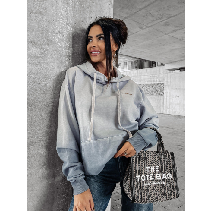 BLUZA DRESOWA DAMSKA BAWEŁNIANA HOODIE OMBRE OLAVOGA FADE GRAY