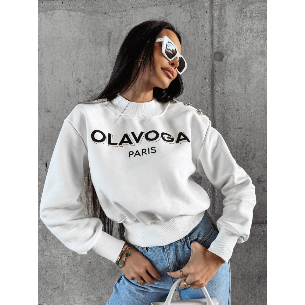 BLUZA DRESOWA DAMSKA HOODIE OLAVOGA POGALI WHITE
