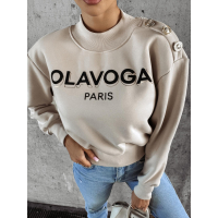 BLUZA DRESOWA DAMSKA HOODIE OLAVOGA POGALI BEIGIE
