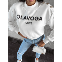 BLUZA DRESOWA DAMSKA HOODIE OLAVOGA POGALI WHITE