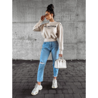 BLUZA DRESOWA DAMSKA HOODIE OLAVOGA POGALI BEIGIE