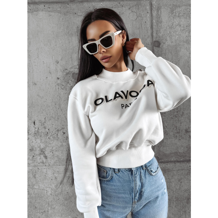 BLUZA DRESOWA DAMSKA HOODIE OLAVOGA POGALI WHITE
