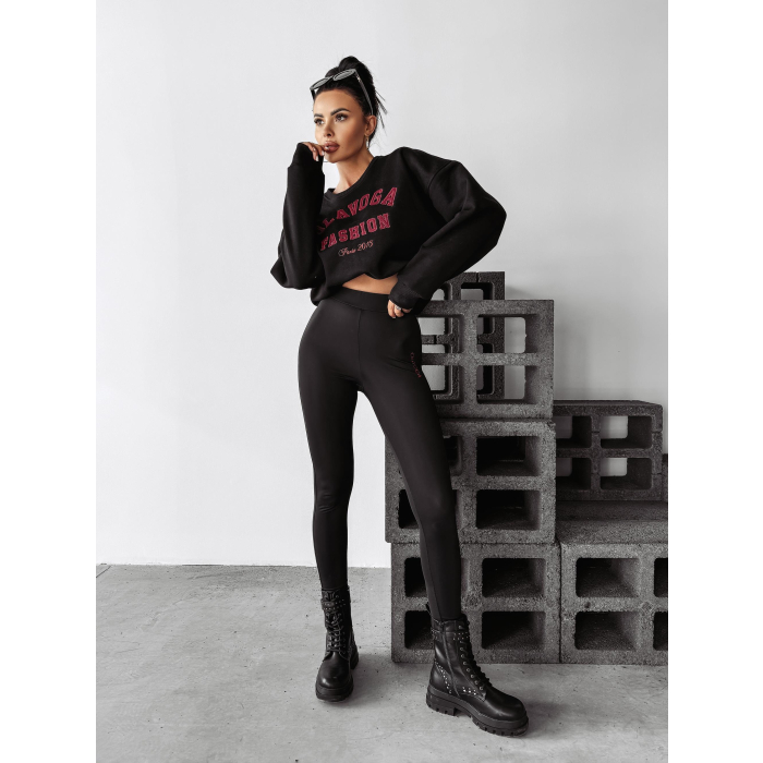 BLUZA DRESOWA DAMSKA OVERSIZE HAFT OLAVOGA MARIGOLD BLACK