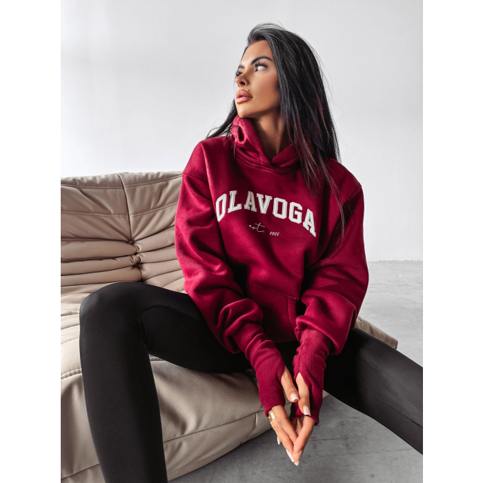 BLUZA DRESOWA DAMSKA OVERSIZE OLAVOGA RHODE BORDO