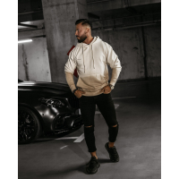 BLUZA MĘSKA BAWEŁNIANA HOODIE OMBRE OLAVOGA MEN FADE MEN BEIGIE