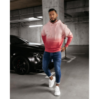 BLUZA MĘSKA BAWEŁNIANA HOODIE OMBRE OLAVOGA MEN FADE MEN PEACH