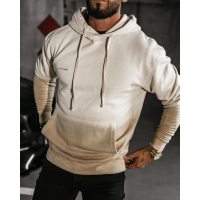 BLUZA MĘSKA BAWEŁNIANA HOODIE OMBRE OLAVOGA MEN FADE MEN BEIGIE