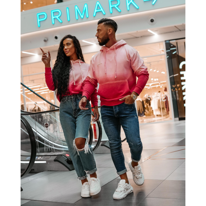 BLUZA MĘSKA BAWEŁNIANA HOODIE OMBRE OLAVOGA MEN FADE MEN PEACH