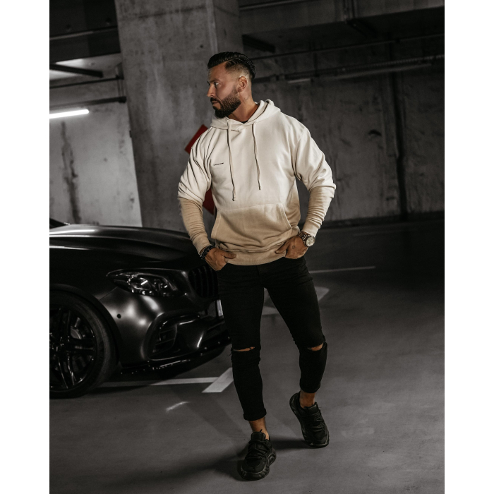BLUZA MĘSKA BAWEŁNIANA HOODIE OMBRE OLAVOGA MEN FADE MEN BEIGIE