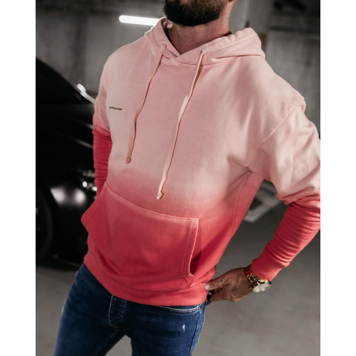BLUZA MĘSKA BAWEŁNIANA HOODIE OMBRE OLAVOGA MEN FADE MEN PEACH