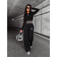 BLUZKA DAMSKA TOP GUMA HAFT OLAVOGA DOLLY BLACK
