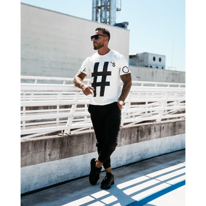 BLUZKA T-SHIRT MĘSKI PRINT OLAVOGA MEN BONES WHITE