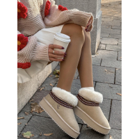 BUTY DAMSKIE ŚNIEGOWCE FUTERKO OLAVOGA SHOES BAILA BEIGIE