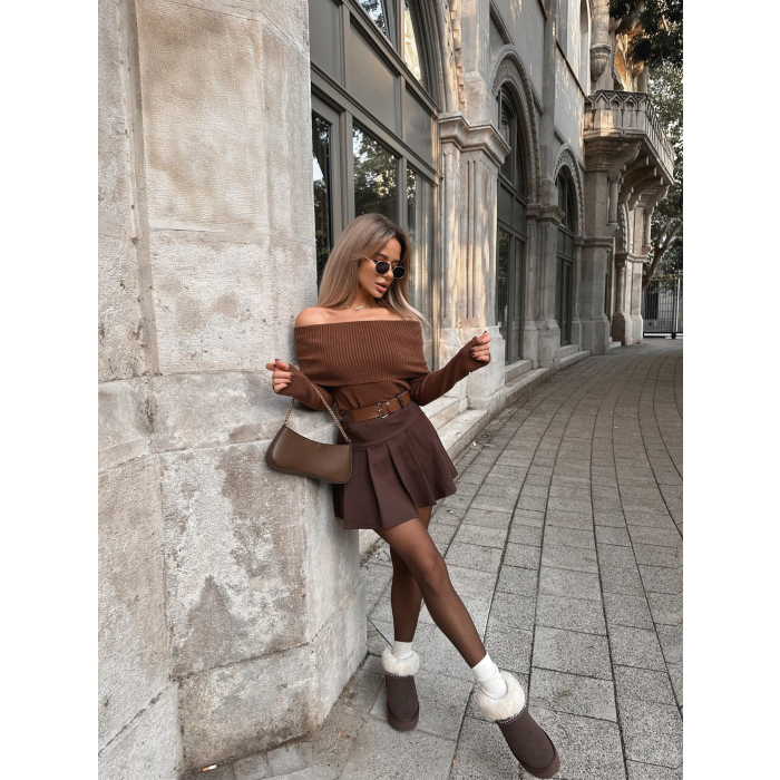 BUTY DAMSKIE ŚNIEGOWCE FUTERKO OLAVOGA SHOES BAILA BROWN