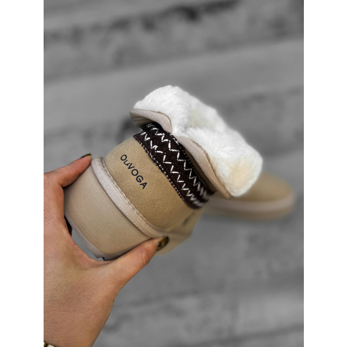BUTY DAMSKIE ŚNIEGOWCE FUTERKO OLAVOGA SHOES BAILA BEIGIE