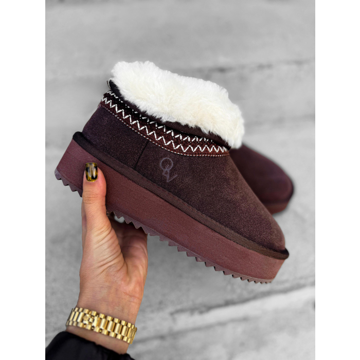 BUTY DAMSKIE ŚNIEGOWCE FUTERKO OLAVOGA SHOES BAILA BROWN