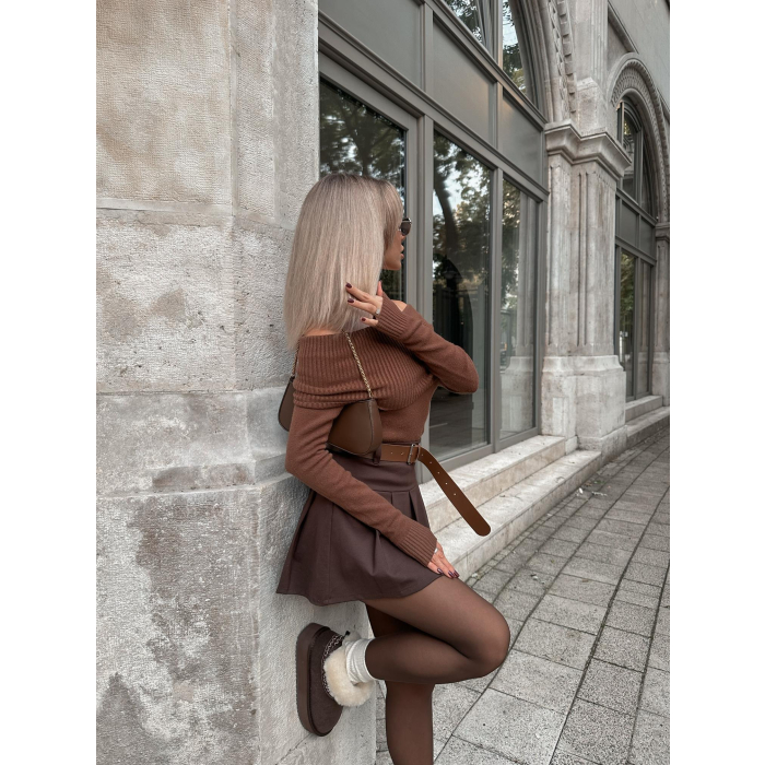 BUTY DAMSKIE ŚNIEGOWCE FUTERKO OLAVOGA SHOES BAILA BROWN