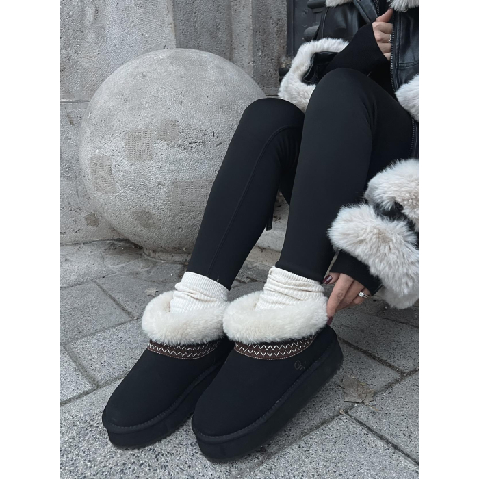 BUTY DAMSKIE ŚNIEGOWCE FUTERKO OLAVOGA SHOES BAILA BLACK