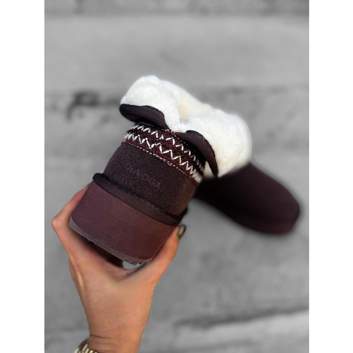 BUTY DAMSKIE ŚNIEGOWCE FUTERKO OLAVOGA SHOES BAILA BROWN