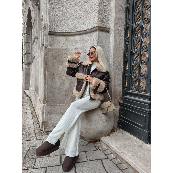 BUTY DAMSKIE ŚNIEGOWCE OLAVOGA SHOES MISTIC BROWN