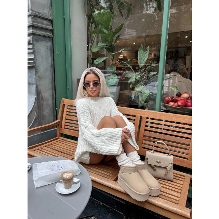 BUTY DAMSKIE ŚNIEGOWCE OLAVOGA SHOES MISTIC BEIGIE