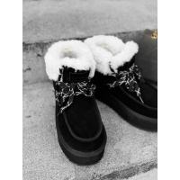 BUTY DAMSKIE ŚNIEGOWCE SKÓRA NATURALNA FUTERKO OLAVOGA SHOES VITTY BLACK
