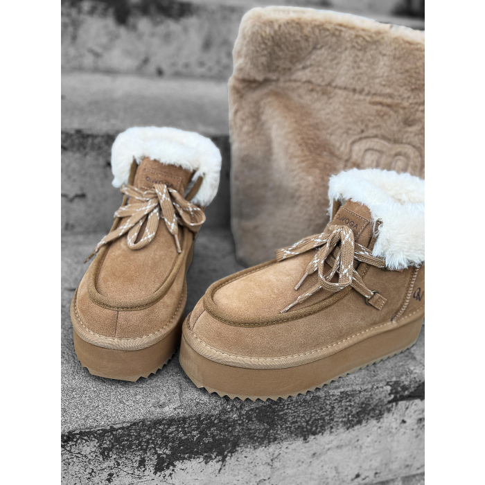 BUTY DAMSKIE ŚNIEGOWCE SKÓRA NATURALNA FUTERKO OLAVOGA SHOES VITTY CARMEL